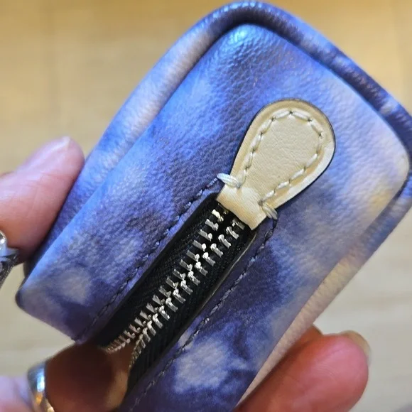 Coach Stylish Blue/Purple/White Tie-Dye Zipper Pouch - Picture 8 of 8